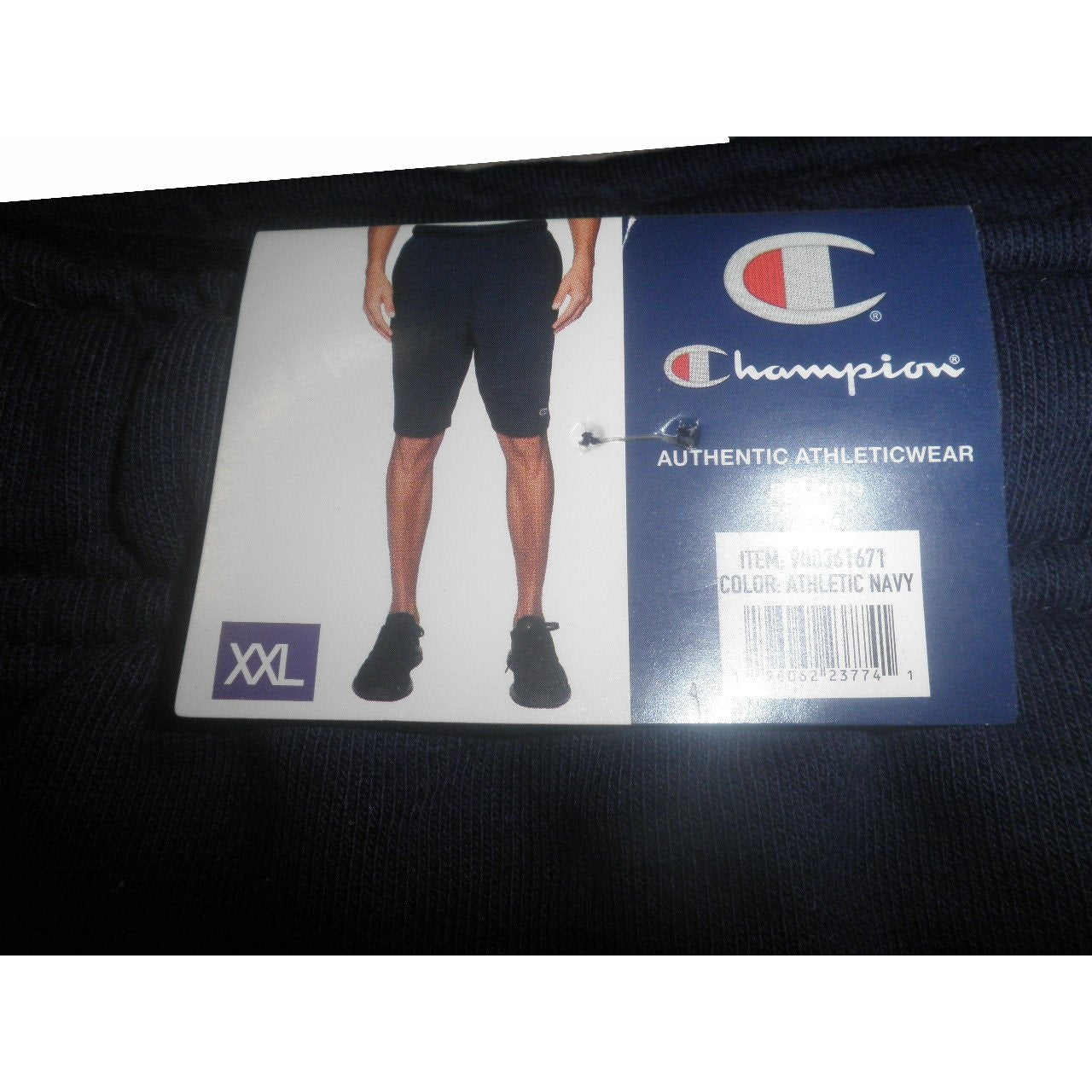 Champion Men's XXL Authentic Athleticwear French Terry Shorts, Navy Blue
