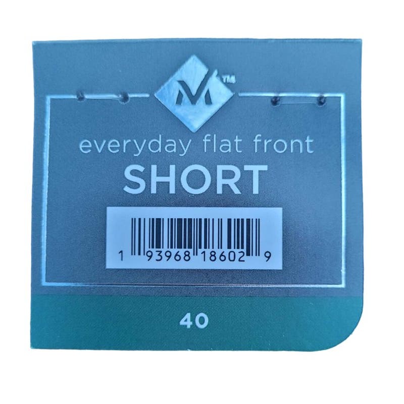 Men's Stretch Flat Front Short, Blue, Size 40, 9" Inseam, 97% Cotton, 3% Spandex