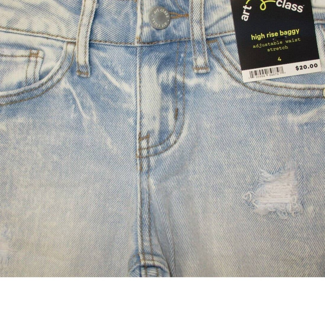 Girls' Size 4 Baggy High-Rise Straight Jeans - art class Light Wash + Free Ship