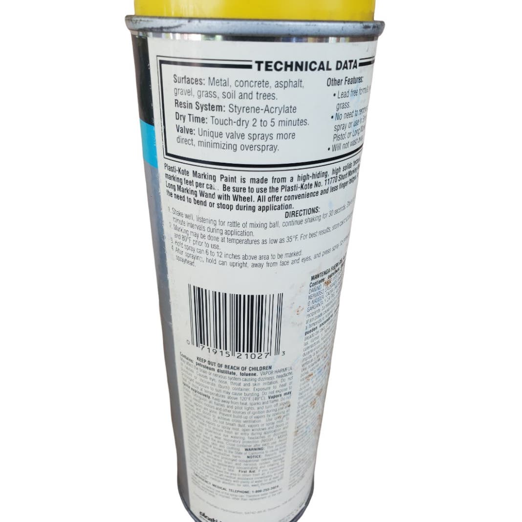 PlastiKote Industrial Yellow 11735 Marking Paint, APWA Yellow, 17 oz - Free Ship