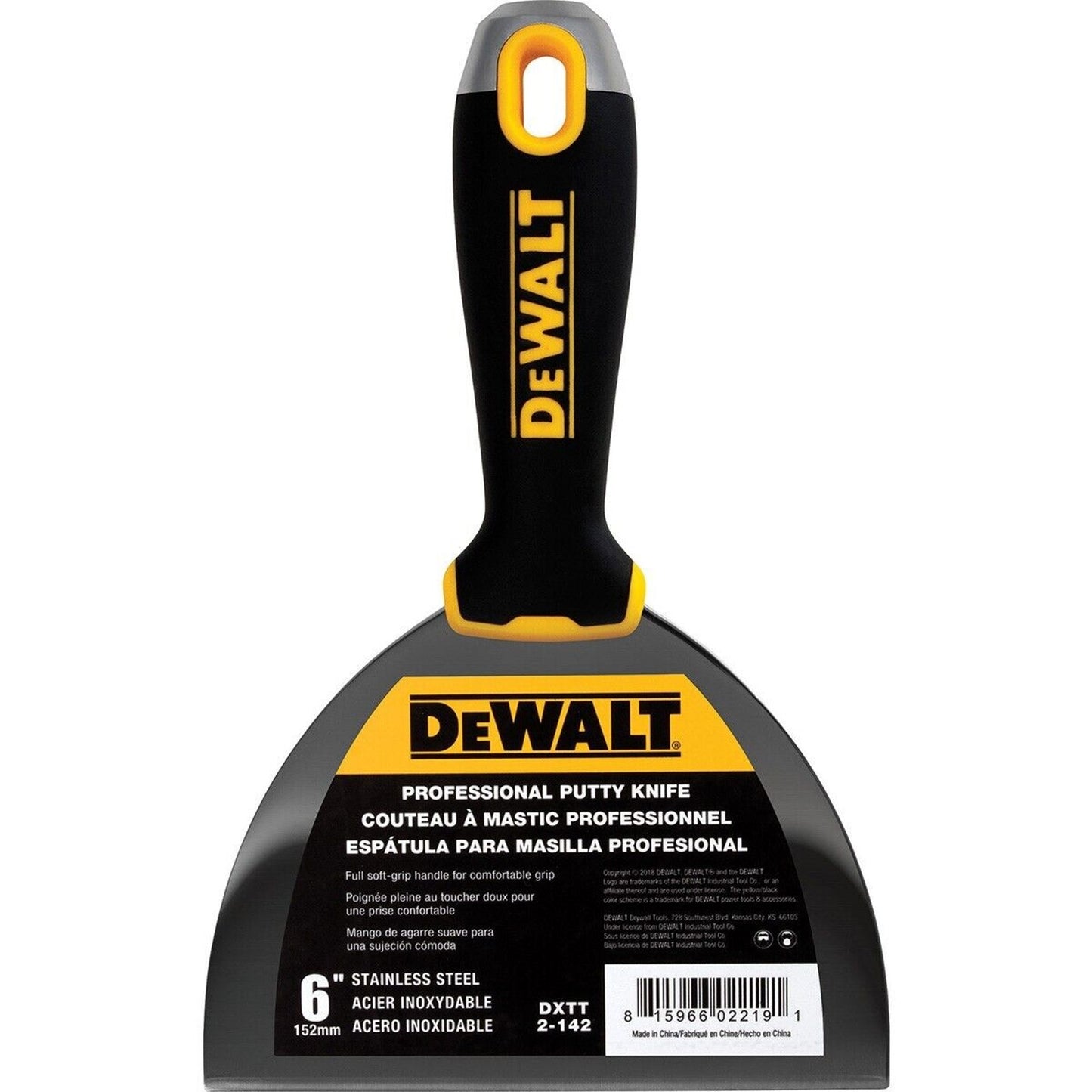 4 x DEWALT 6 in. Stainless Steel Hammer-End Joint Knives with Soft Grip Handles