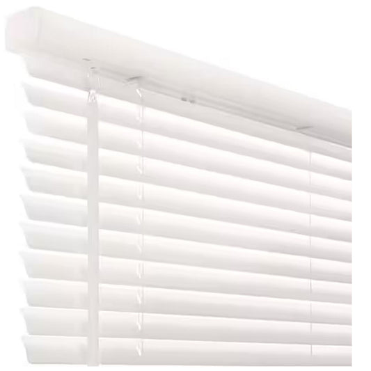 46"W x 64"L Cordless Light Filtering Alabaster Vinyl 1" Mini Blinds + Free Ship