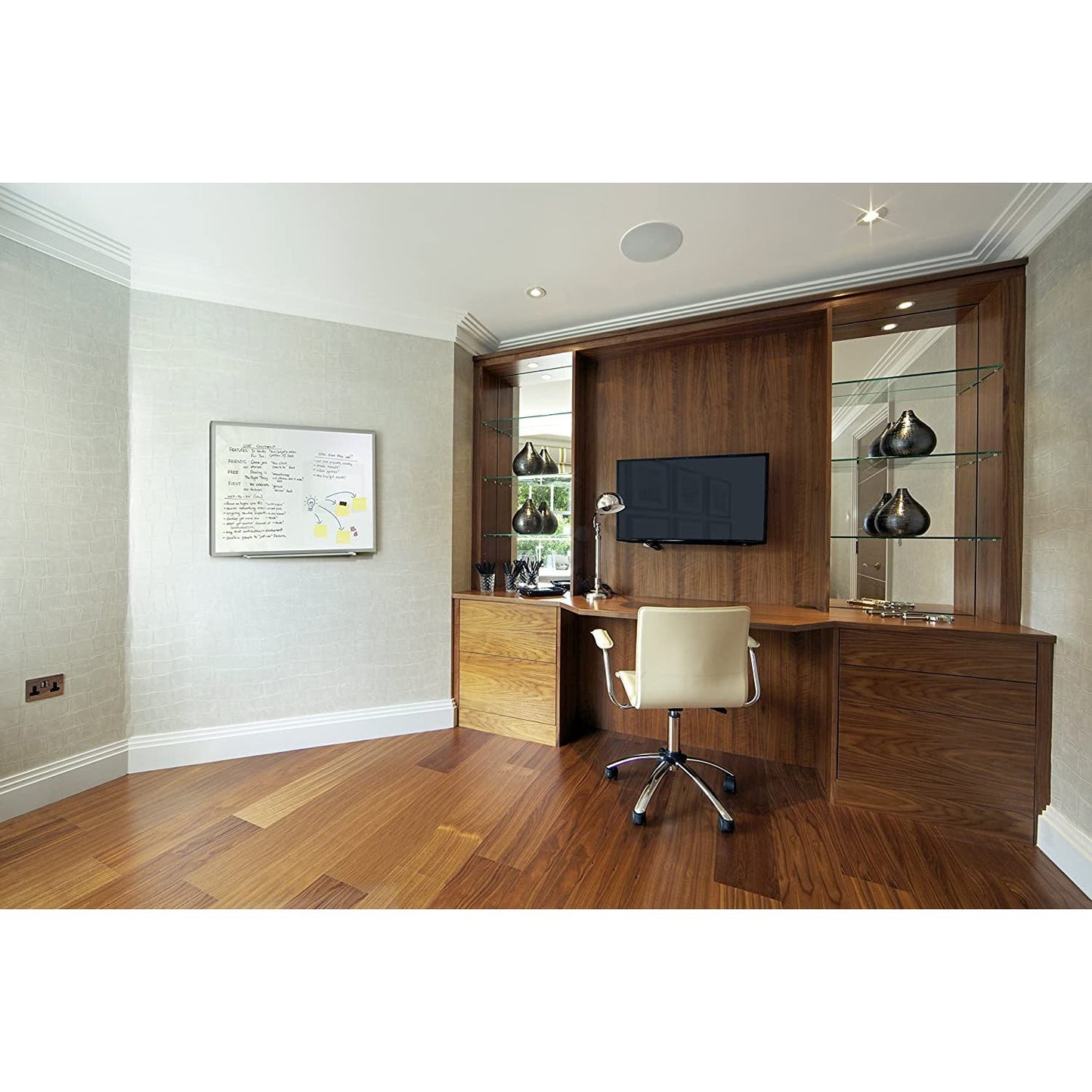 Ghent 18" x 24" Aluminum Frame Non-Magnetic Vinyl Whiteboard #M2-18-1 USA Made