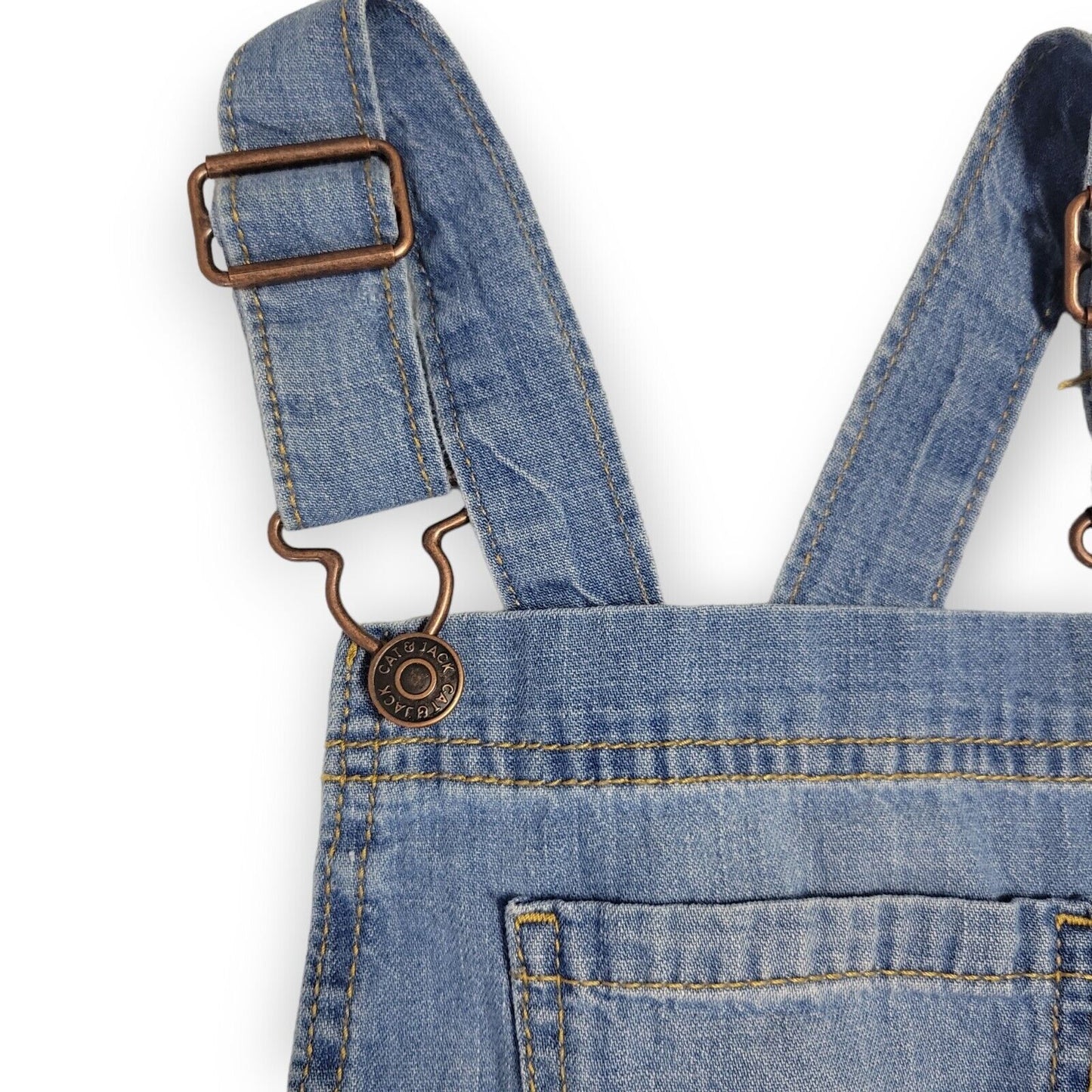 Girls Large(10/12) Shortalls Blue Jean Lightweight Medium Wash Jeans, Cat & Jack