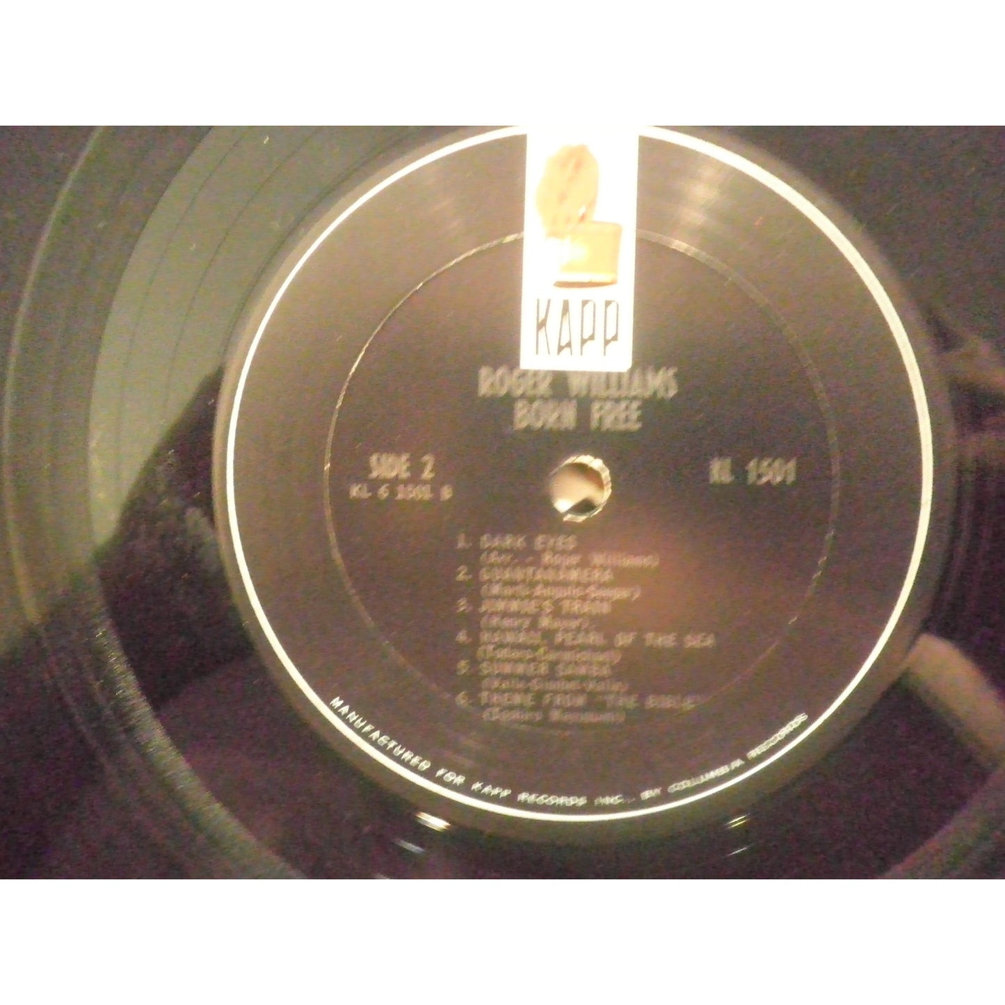 Roger Williams – Born Free, LP Album, 1966 KL-1501 Kapp Records + Free Shiprec