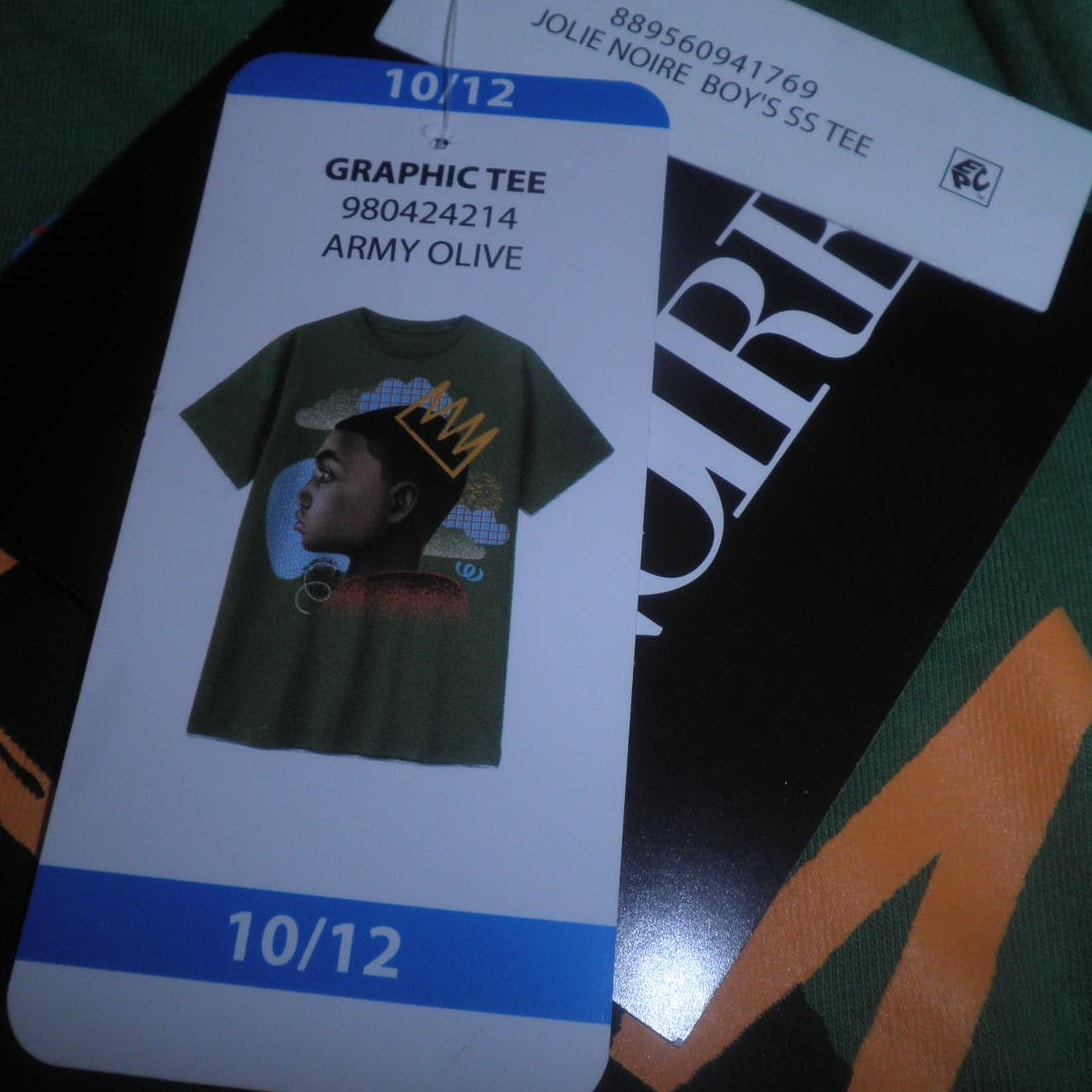 Jolie Noire Boy's 10/12 Black History Month Short Sleeve Graphic Graphic Tee