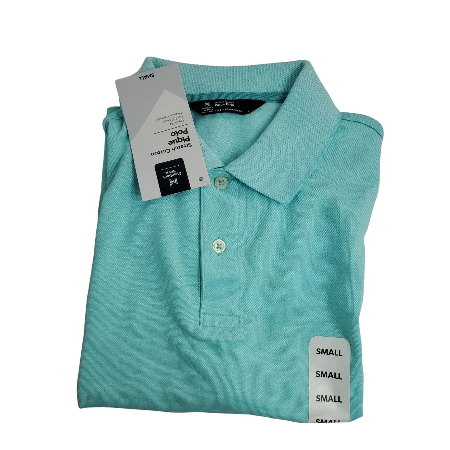 Member's Mark Men's Small Stretch Cotton Classic Fit Pique Polo Shirt
