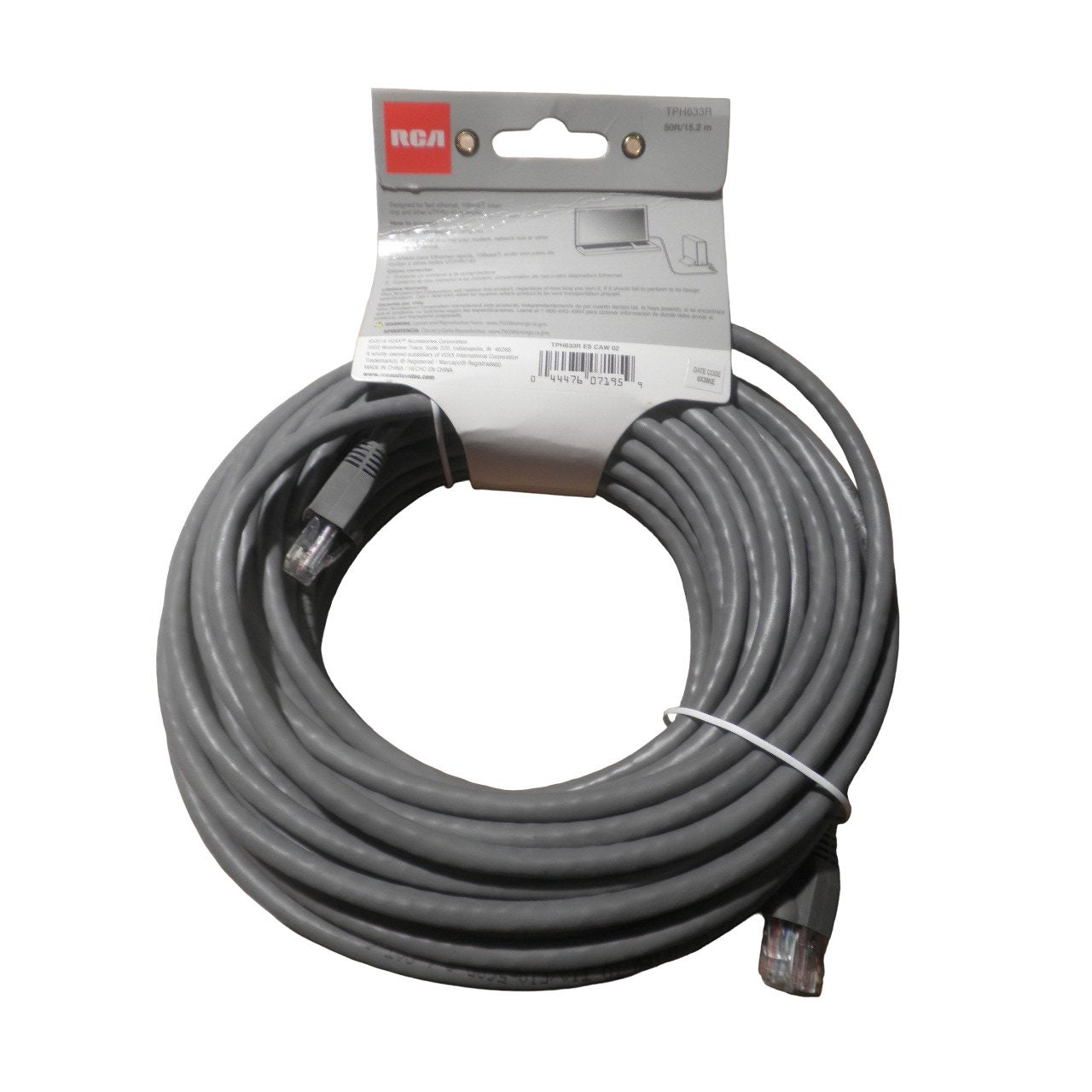 RCA 50-Feet Cat6 Network Cable 250Mhz Ethernet Cable, Gray (TPH633R) - Free Ship