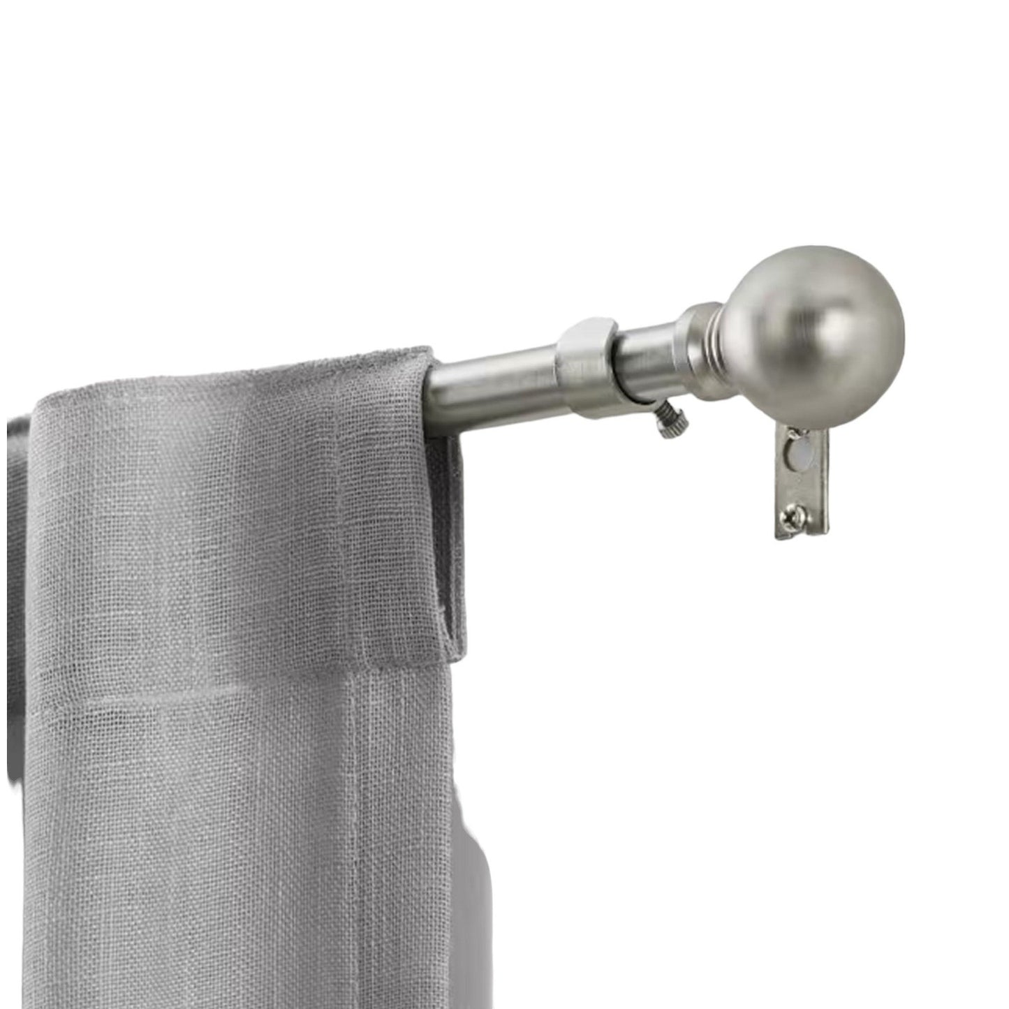 48" - 84" Telescoping 5/8 in. Single Curtain Rod, Brushed Nickel w/ Ball Finials