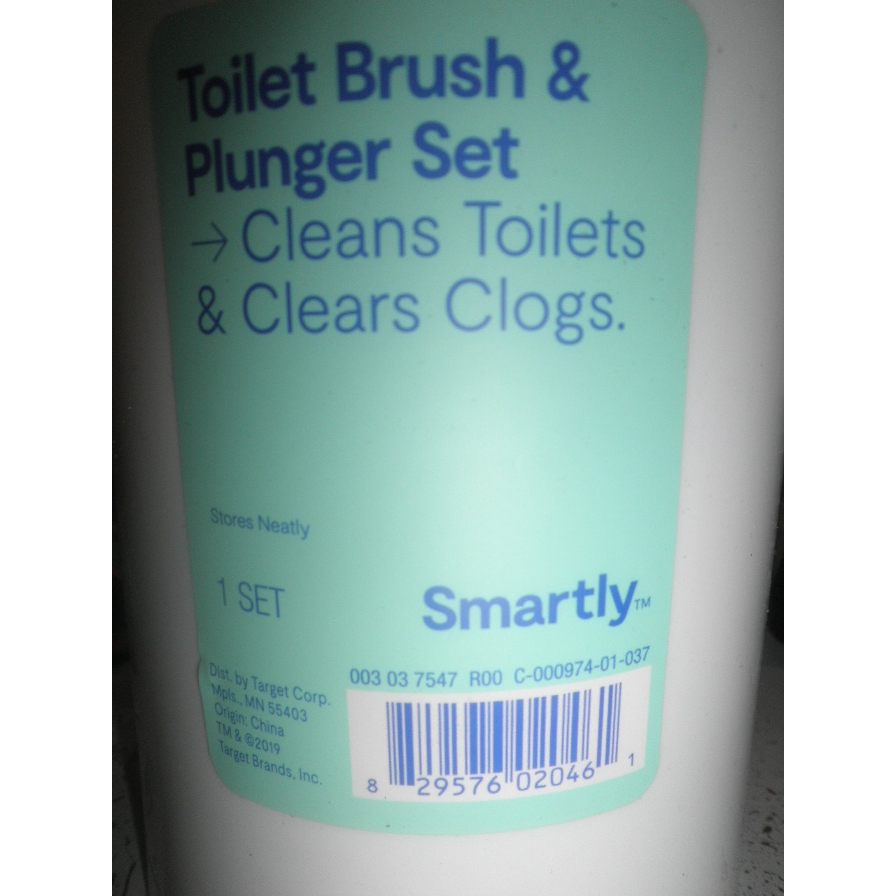 Smartly Toilet Brush & Plunger Combo Set with Holder, White