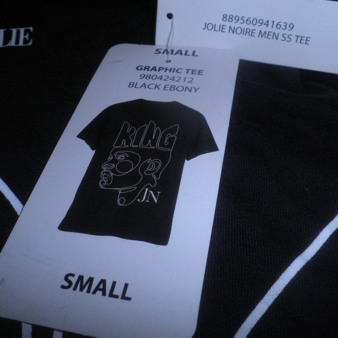 Jolie Noire Men's Small Black History Graphic Print Short Sleeve Crewneck Tee