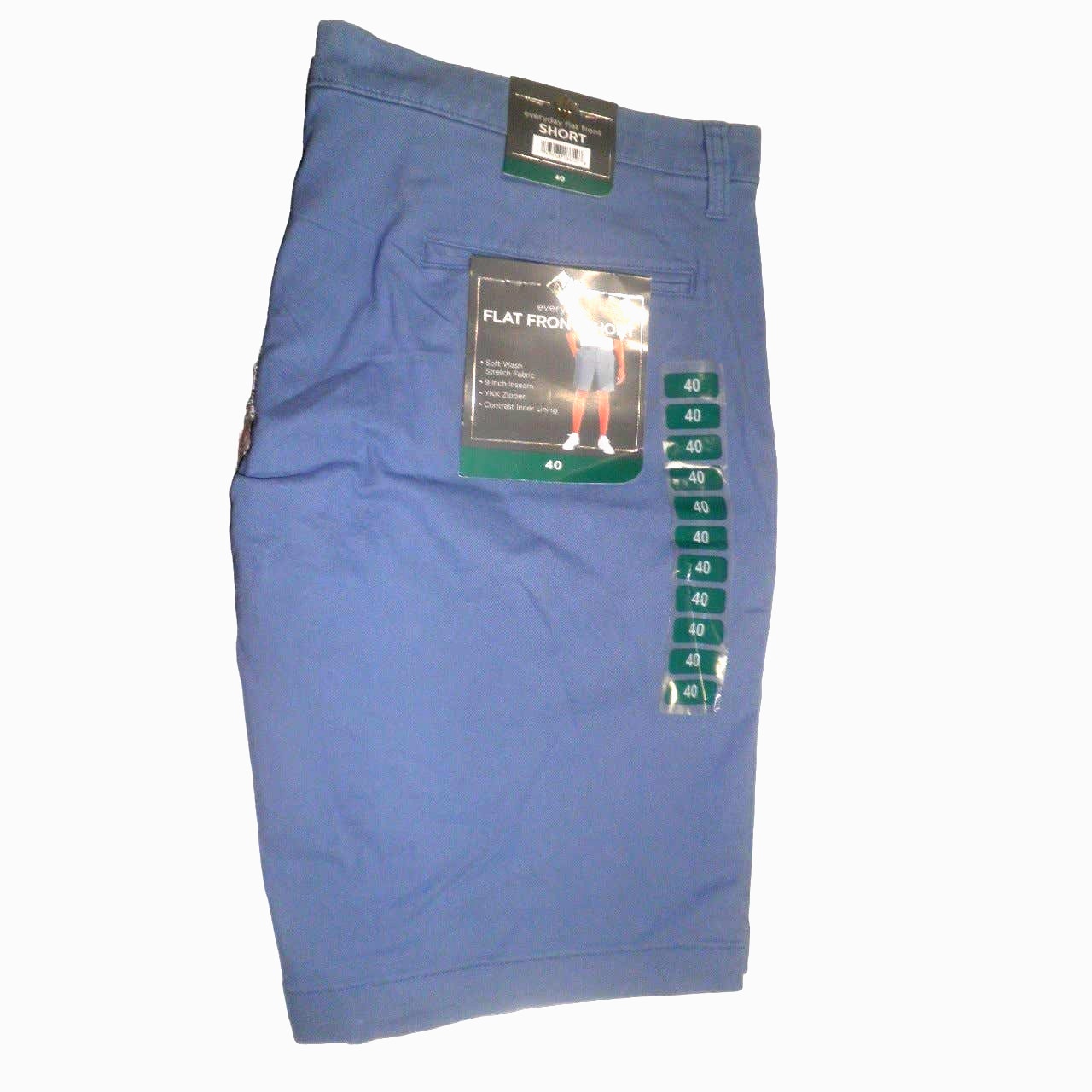 Men's Everyday Stretch Flat Front Short, Blue Moonlight, Size 40, 9" Inseam