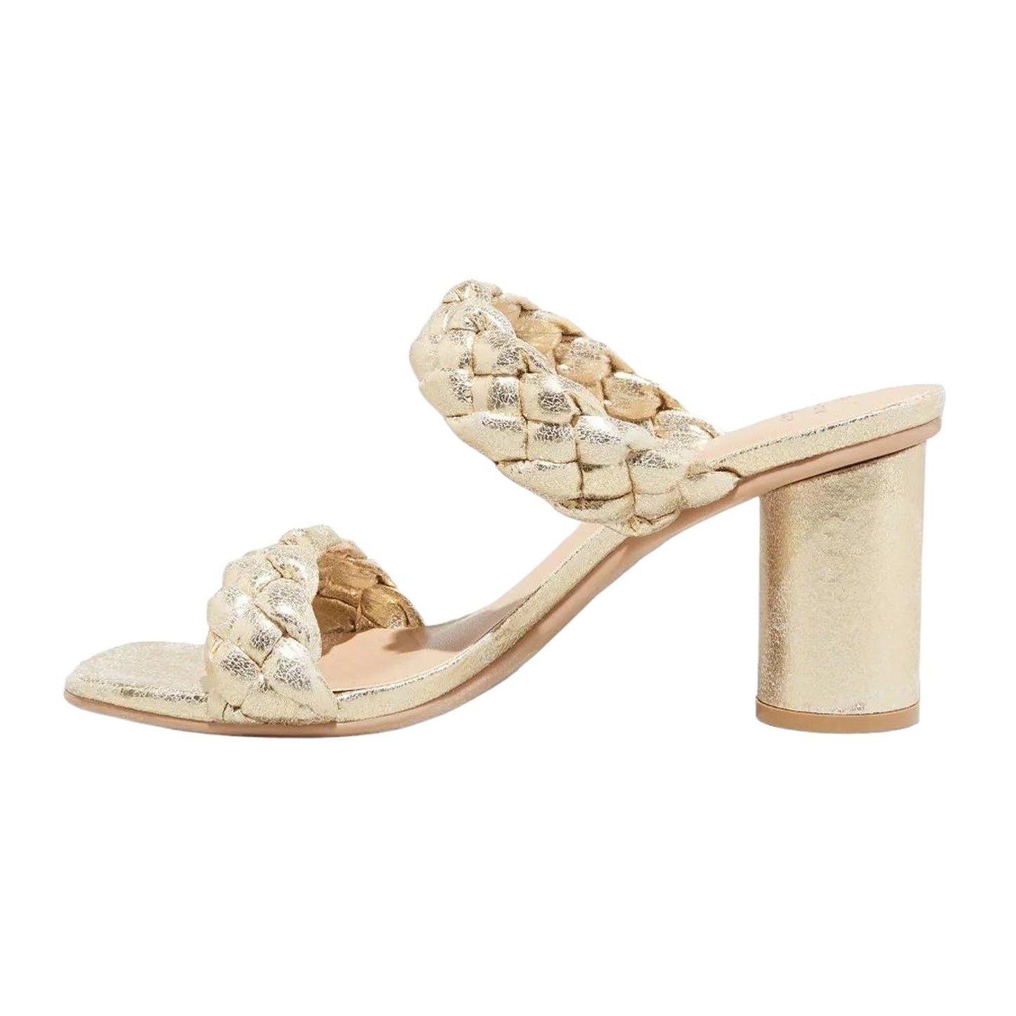 Basil Gold Braided Open Toe Cushioned Sandal Heels Size 7 by A NEW DAY