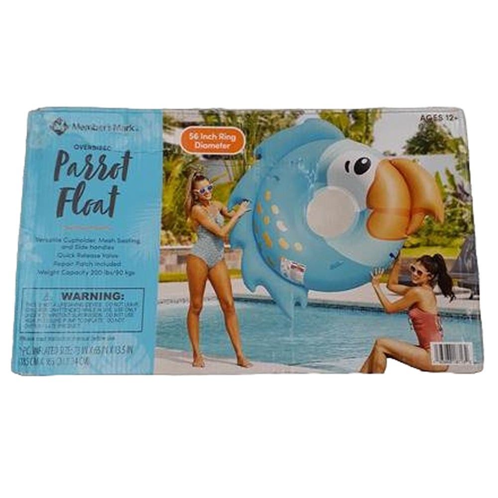 Giant 73"x65"x13.5" Inflatable Parrot Water Float w/ Side Handles, 200 lb. Limit