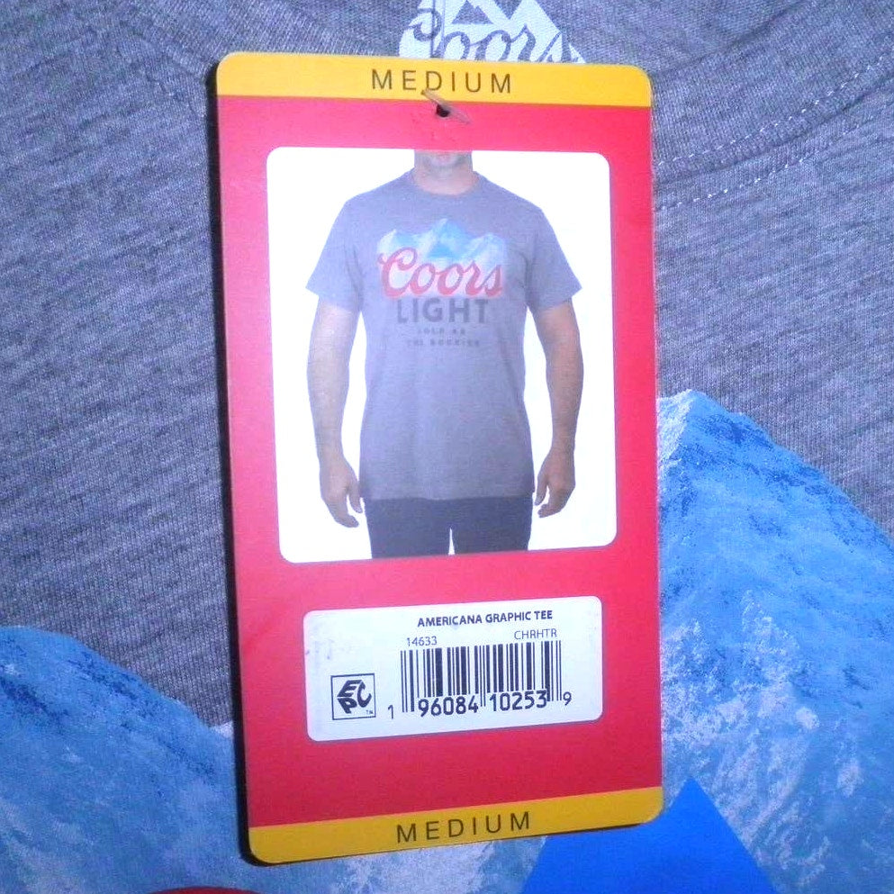 Coors Light Men's Short Sleeve Graphic T-Shirt, Medium, Rocky Mountain Logo