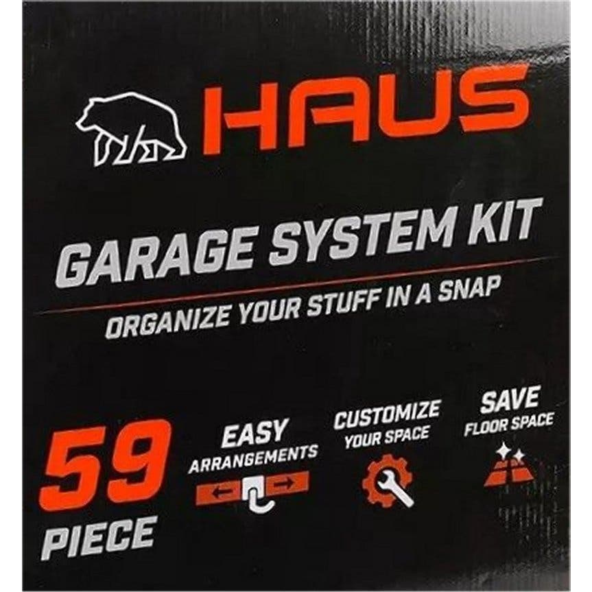 Haus 59 Piece Quick Release Snap Rail Garage Organization System Kit -Free Ship