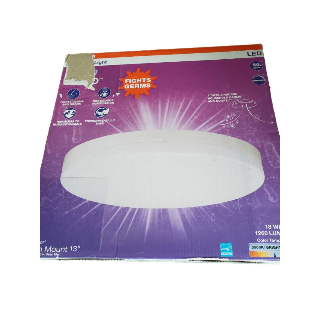 Sylvania 13" 120V 18W 100W White Integrated LED Dimmable Flush Mount 3500K