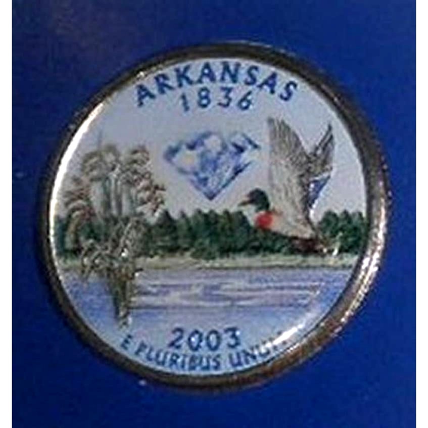 ARKANSAS COLORIZED QUARTER & FIRST DAY COVERS BY POSTAL COMMEMORATIVE SOCIETY