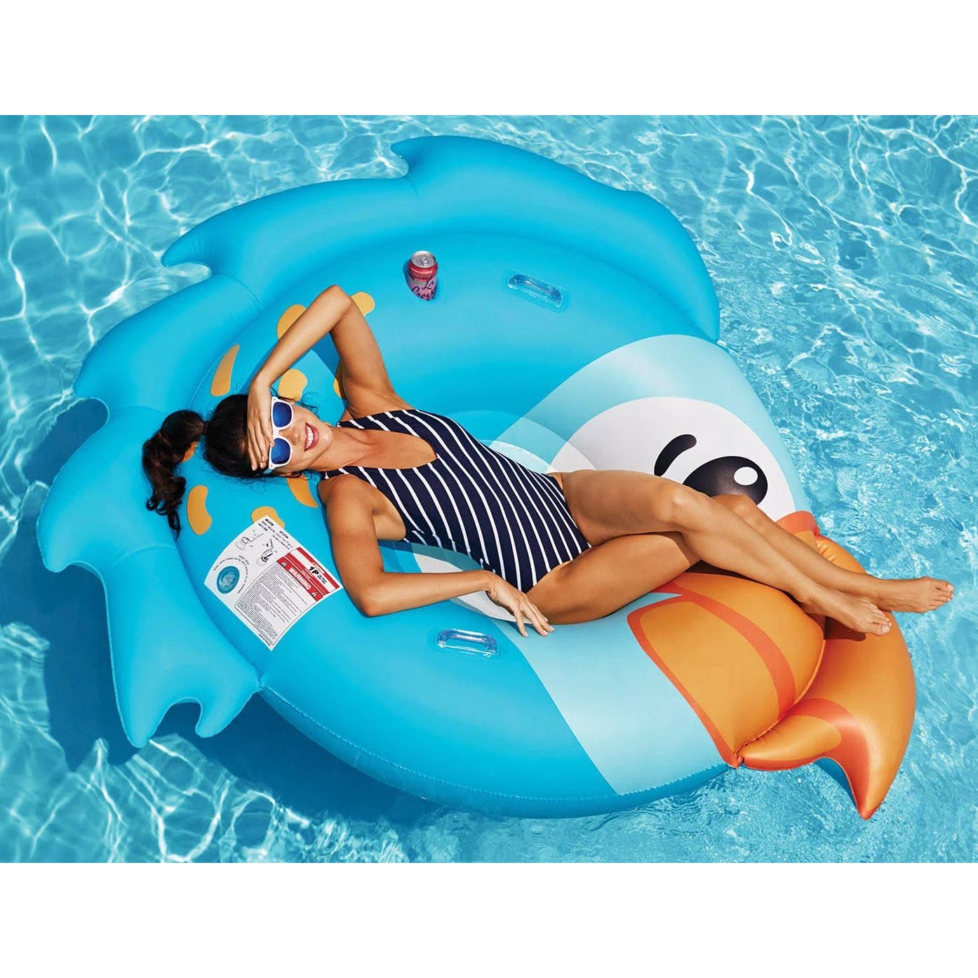 Giant 73"x65"x13.5" Inflatable Parrot Water Float w/ Side Handles, 200 lb. Limit