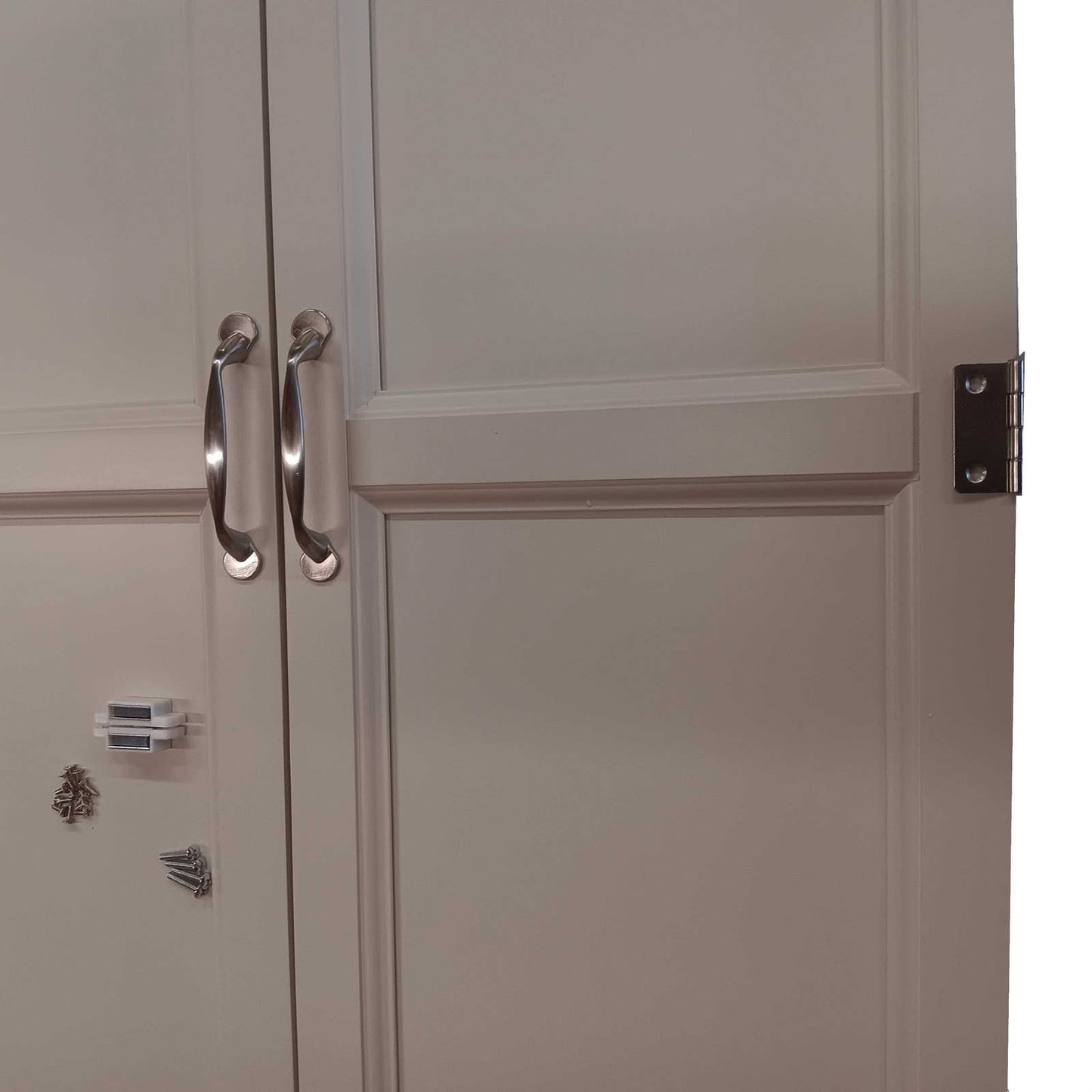 Set/2 Wood Cabinet Doors 13"W x 46-5/8"H x 3/4"D Off-White, Hardware Included- LOCAL PICKUP ONLY