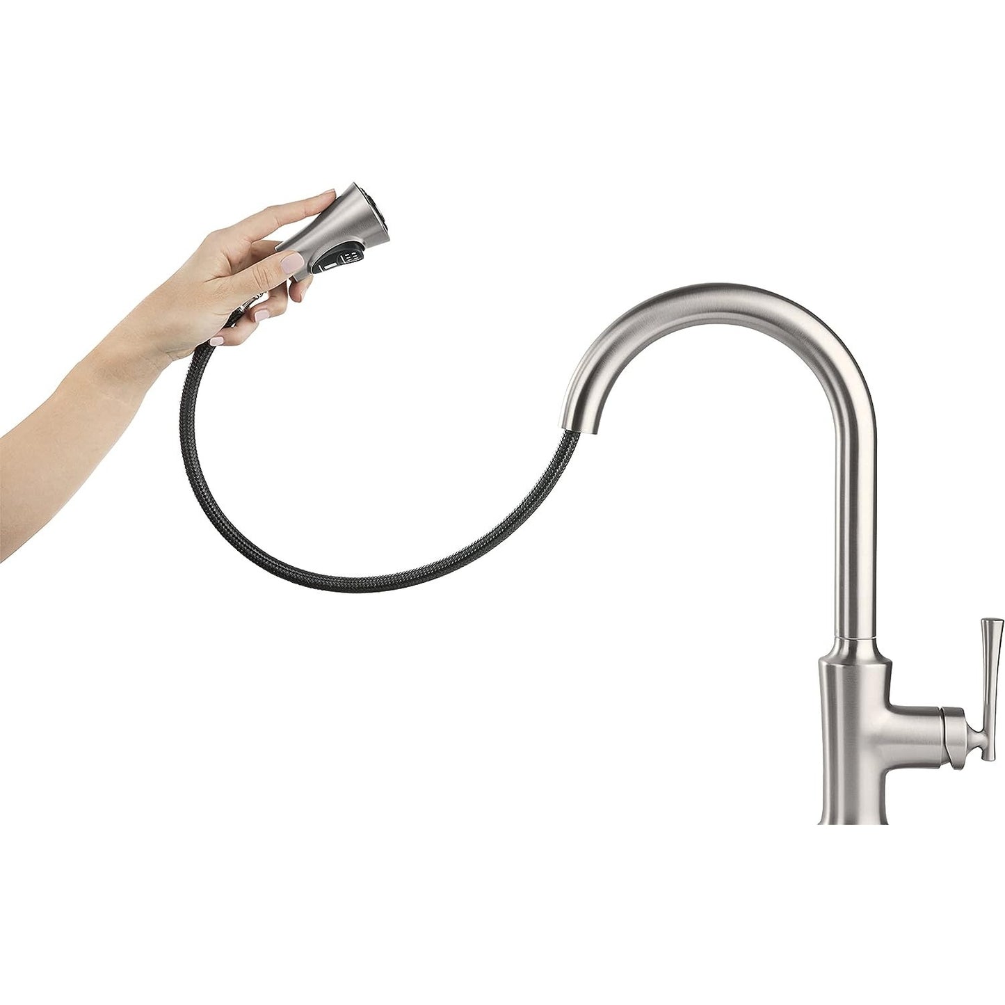 Pfister High Arc Antrom Single Head Pull-Down Faucet w/ Soap Dispenser F5297AOGS