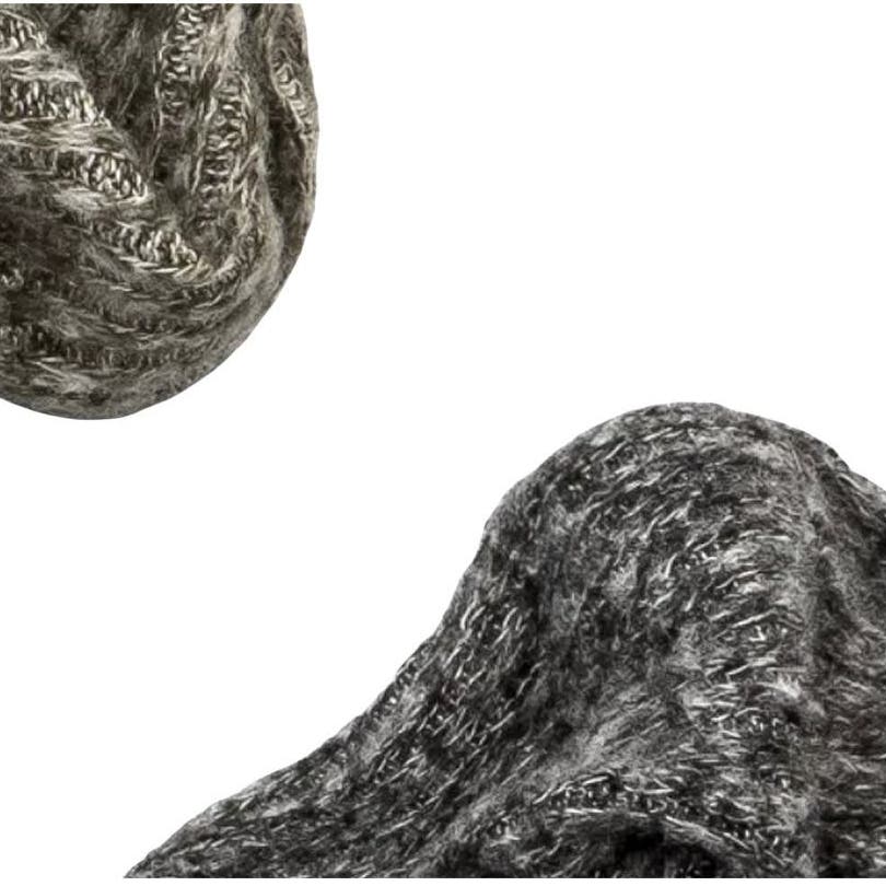 Free Shipping- Heathered Knit Hair Twisters 2 Pc - Colors: Gray/Black