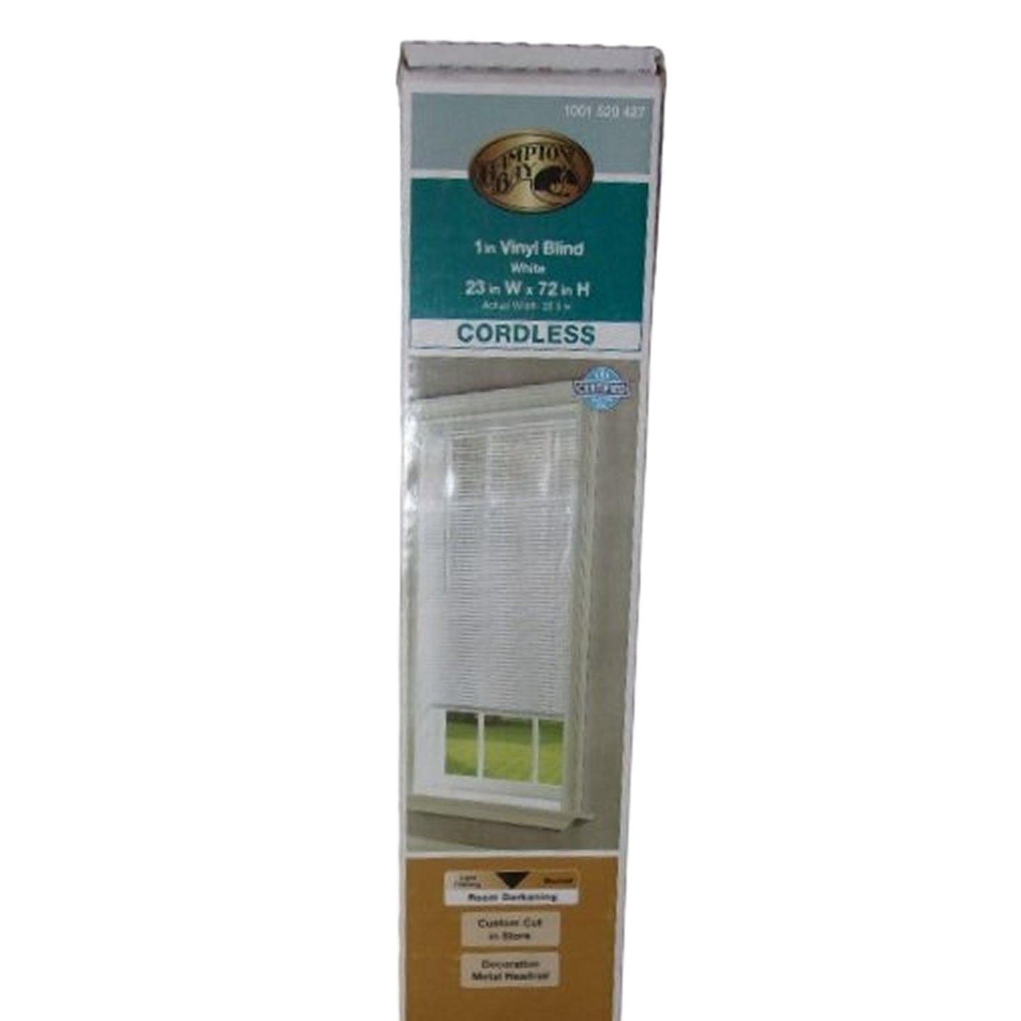 2-PK 23"W x 72"L White Cordless Room Darkening 1" Window / Door Vinyl Mini Blind