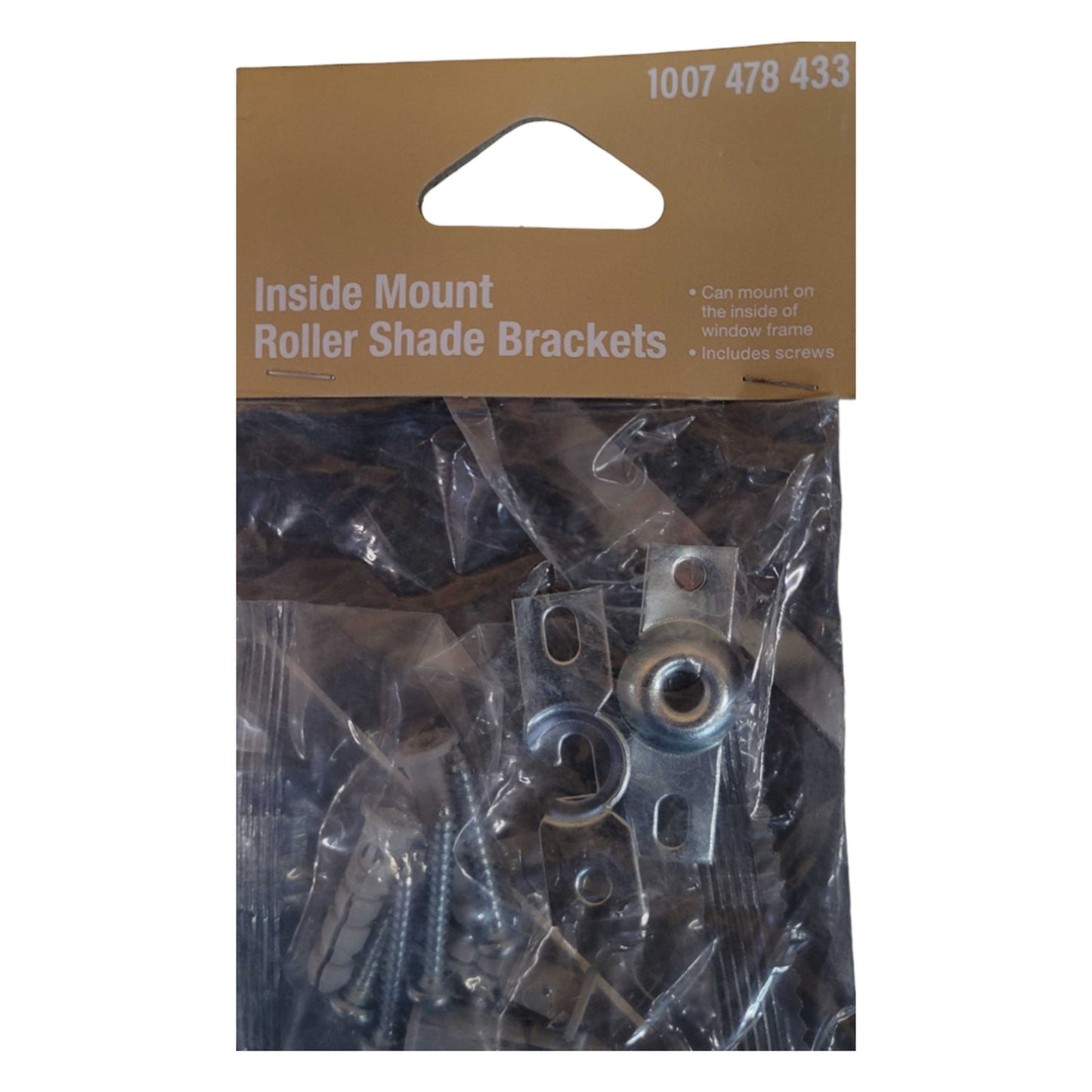 3 Packages- Universal Inside Mount Roller Shade Brackets, NIP, 1007 478 433