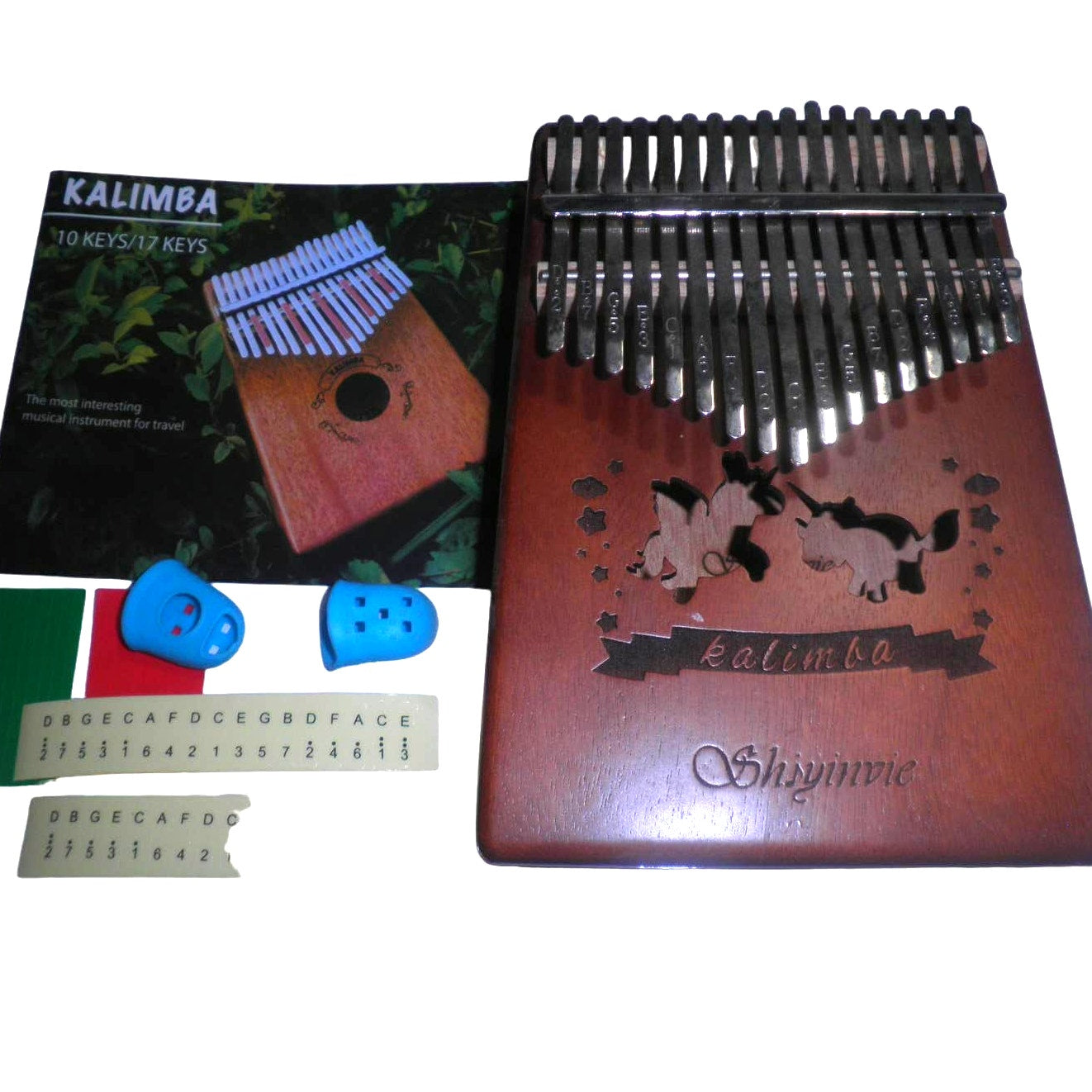Unicorn Kalimba (17 Keys Thumb Piano) with Instruction booklet and Accessories
