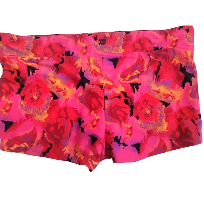 Women's Swim Boyshorts LRG (12-14) - All in Motion, Black & Pink Fora