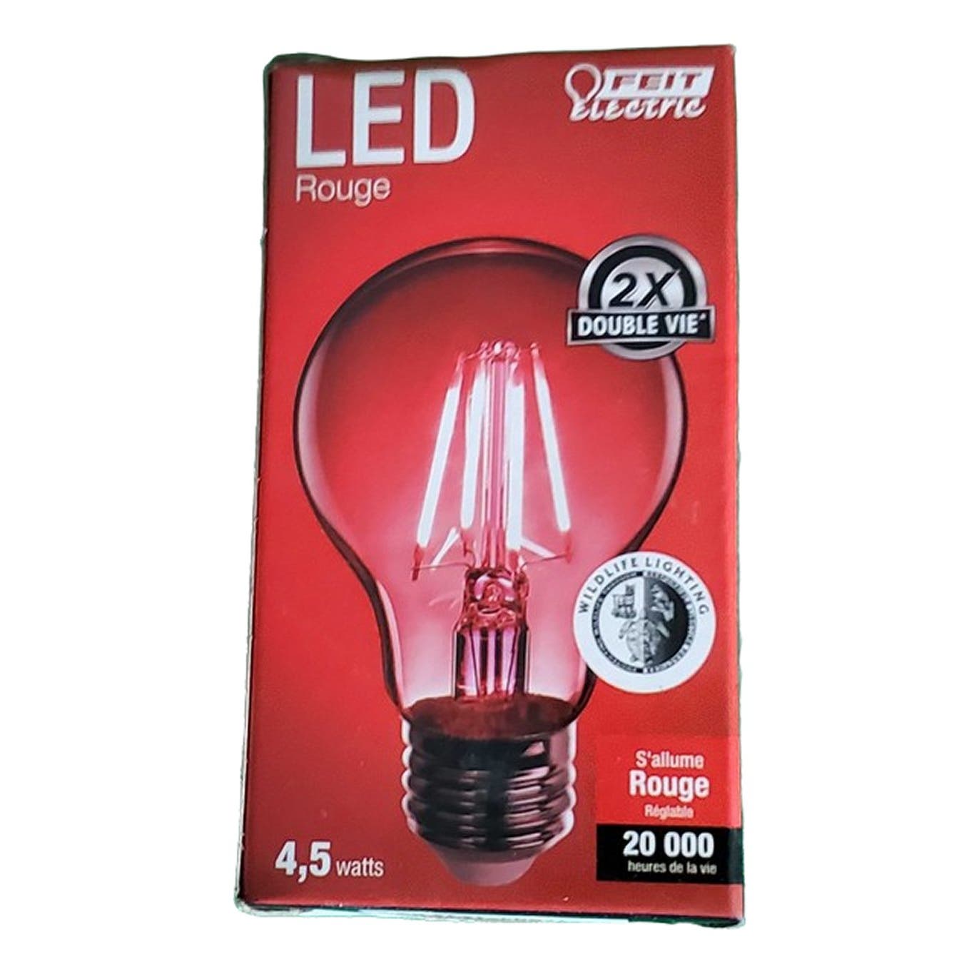 (6 Pk) 4.5W 25W A19 Medium E26 Base Dimmable Filament LED Light Bulb Red Clear