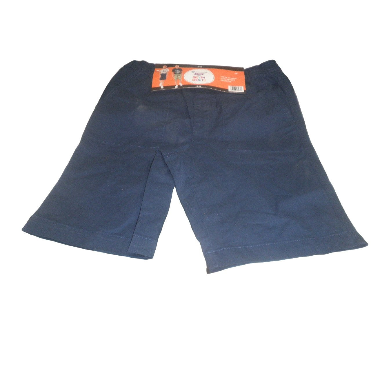 Boys 2-Pack Size 14/16 Woven Shorts, Camo Green & Blue w/ Elastic Waist