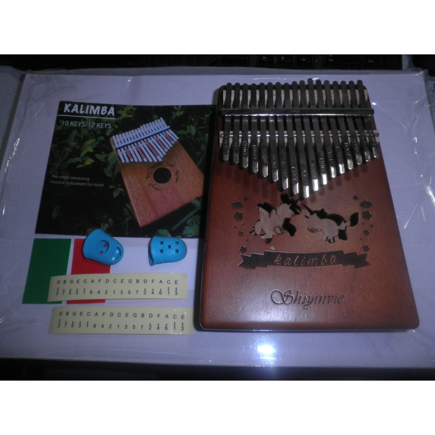 Unicorn Kalimba (17 Keys Thumb Piano) with Instruction booklet and Accessories