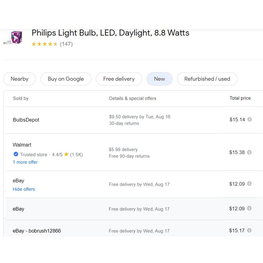 Philips 8.8W 65W BR40 Dimmable LED Flood Light Bulb Daylight (5000K) (1-Bulb)