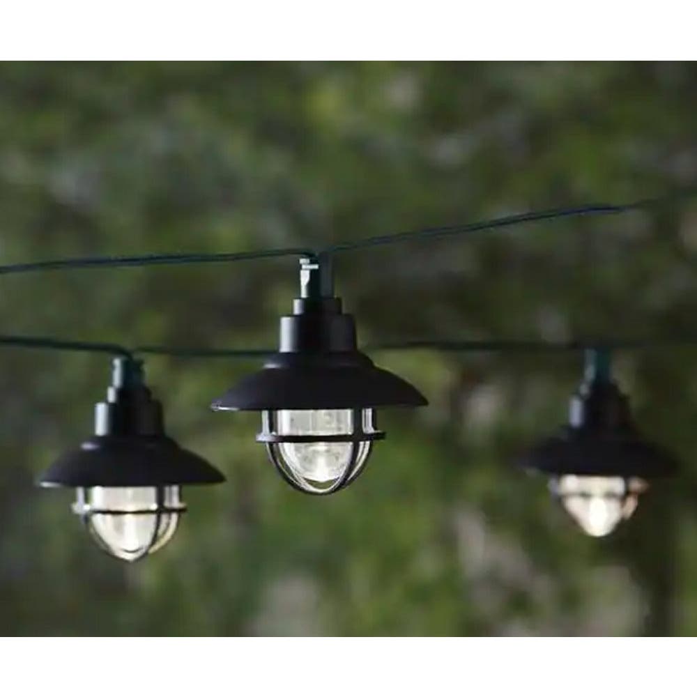 20-Light Solar Black Integrated LED Nautical String Lights, 19.25 Ft.- Free Ship