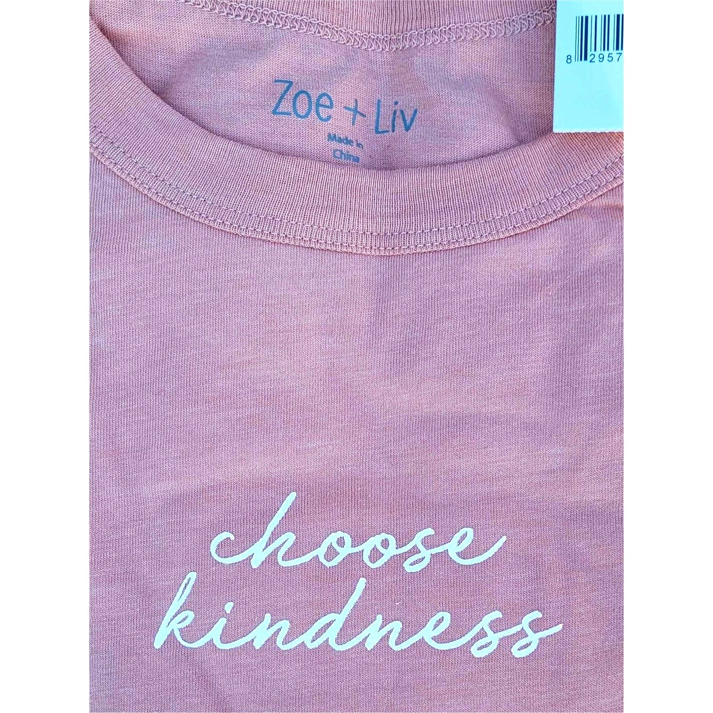 Women's Medium "Choose Kindness" Short Sleeve Graphic T-Shirt - Rose + Free Ship