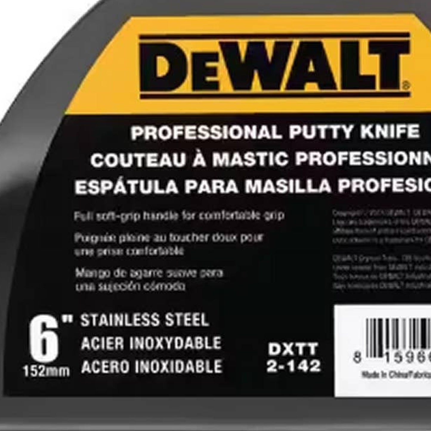 4 x DEWALT 6 in. Stainless Steel Hammer-End Joint Knives with Soft Grip Handles