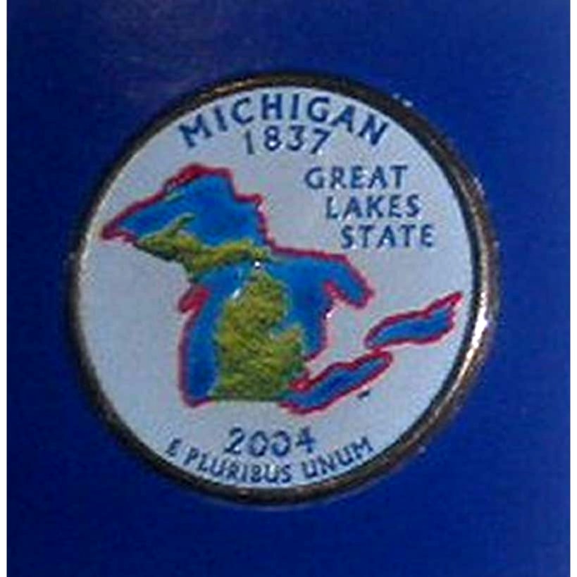 MICHIGAN COLORIZED QUARTER & FIRST DAY COVER BY POSTAL COMMEMORATIVE SOCIETY