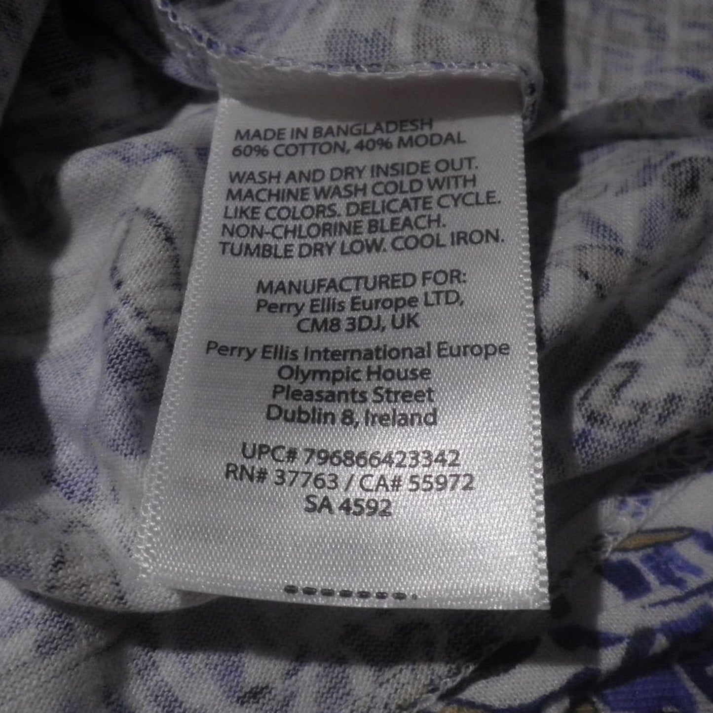 Perry Ellis, Rafaella Sportswear, V-Neck Paisley Blouse, Amparo Blue, Medium