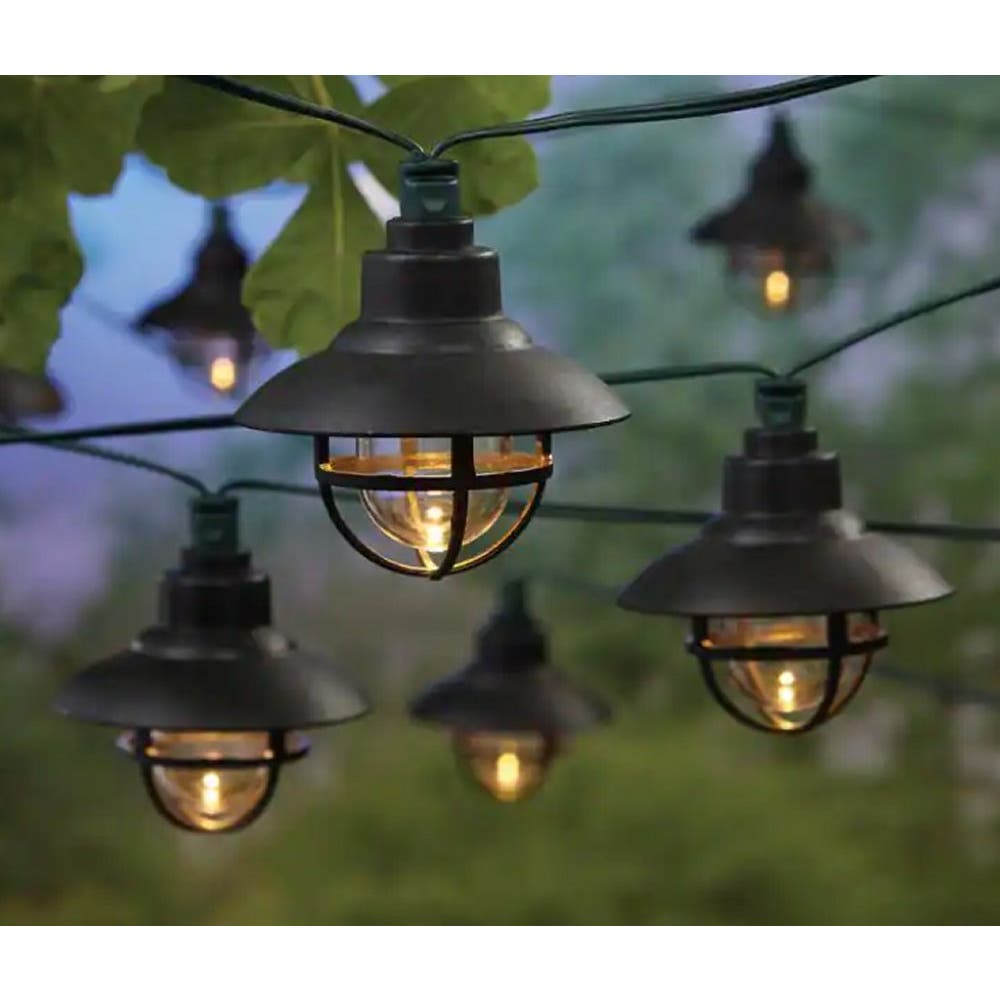 20-Light Solar Black Integrated LED Nautical String Lights, 19.25 Ft.- Free Ship