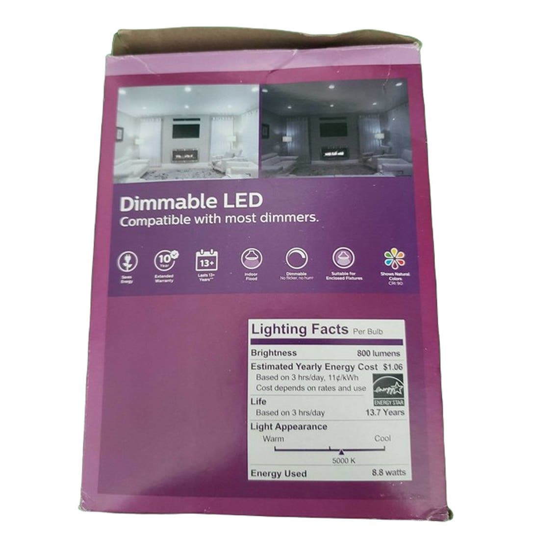 Philips 8.8W 65W BR40 Dimmable LED Flood Light Bulb Daylight (5000K) (1-Bulb)