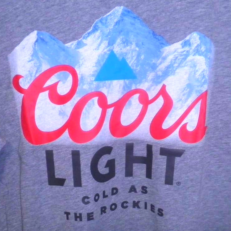 Coors Light Men's Short Sleeve Graphic T-Shirt, Medium, Rocky Mountain Logo