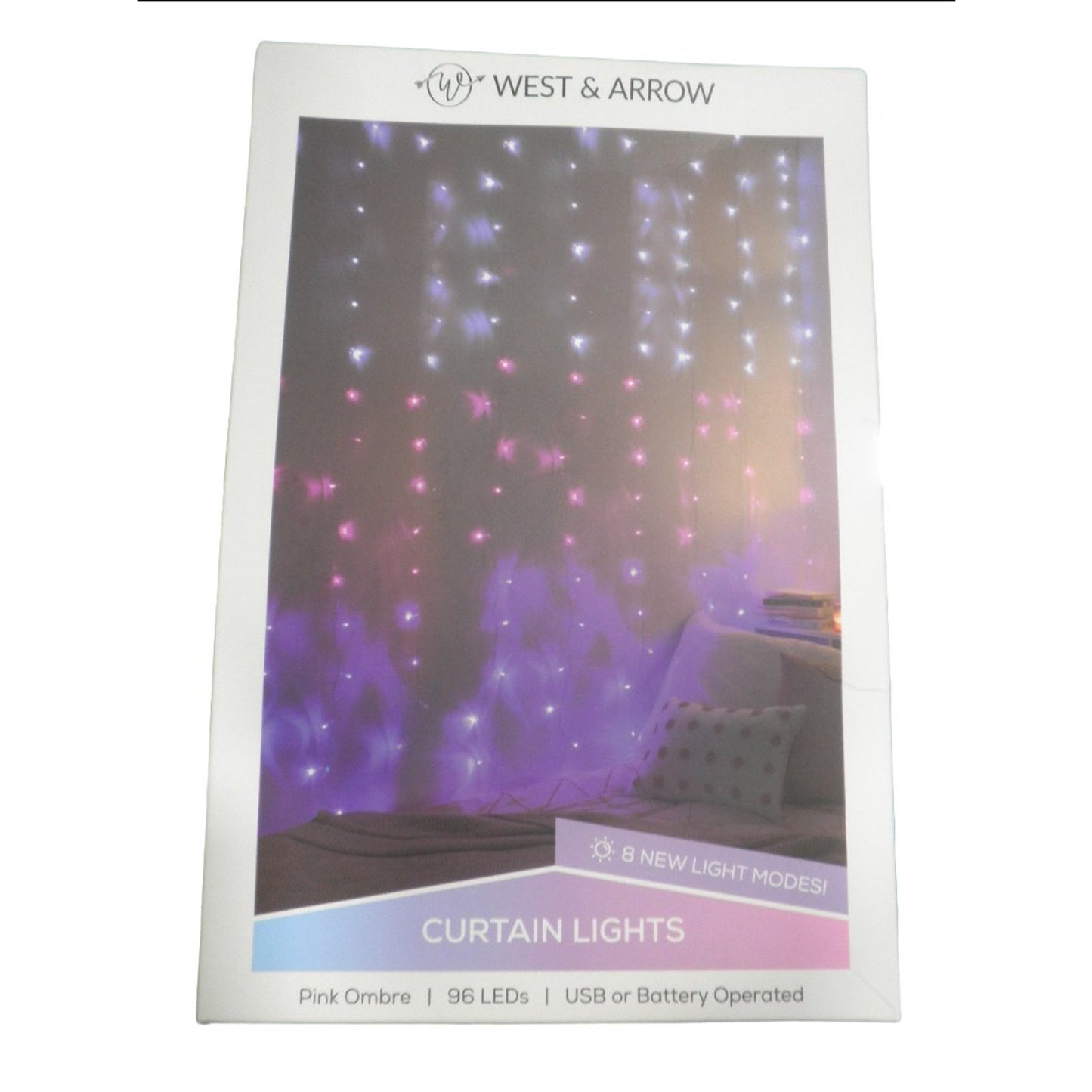 (CS of 6) LED Curtain String Light Mystical Good Vibes Pink Ombre - West & Arrow