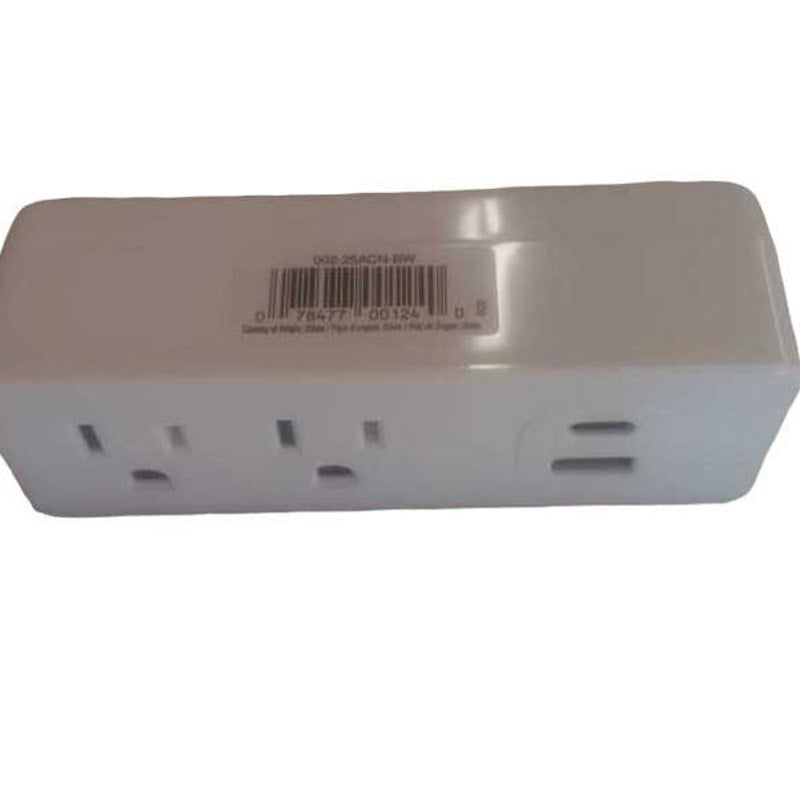2 Prong to 3 Prong Outlet Extender, w/ Type A & Type C USB Wall Charger Adapter