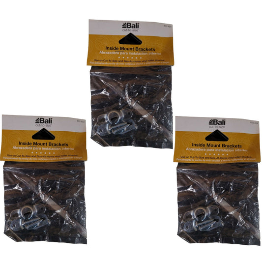 3 Packages- Bali Inside Mount Roller Shade Brackets, NIP, 38-0150-00