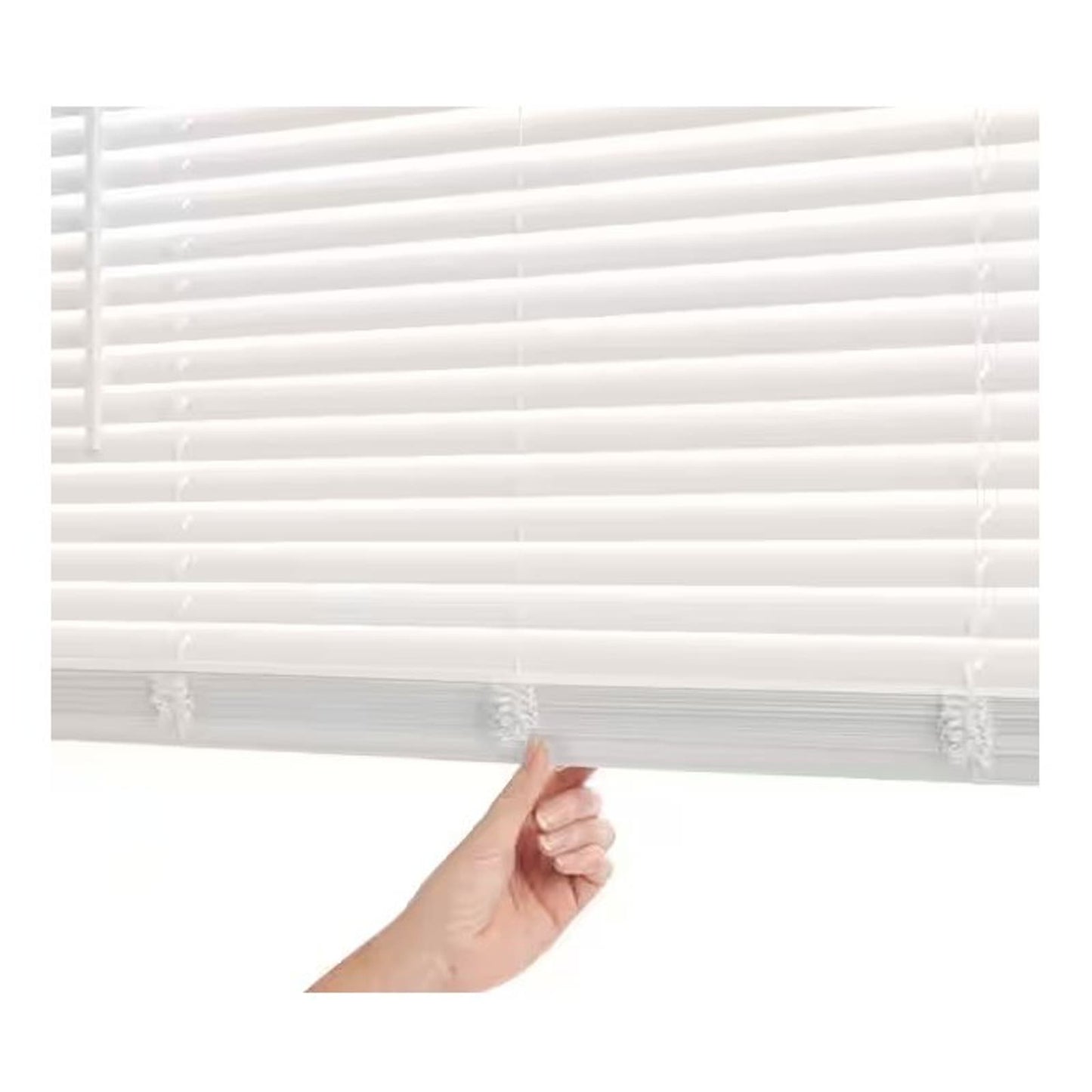 46"W x 64"L Cordless Light Filtering Alabaster Vinyl 1" Mini Blinds + Free Ship