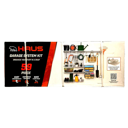 Haus 59 Piece Quick Release Snap Rail Garage Organization System Kit -Free Ship