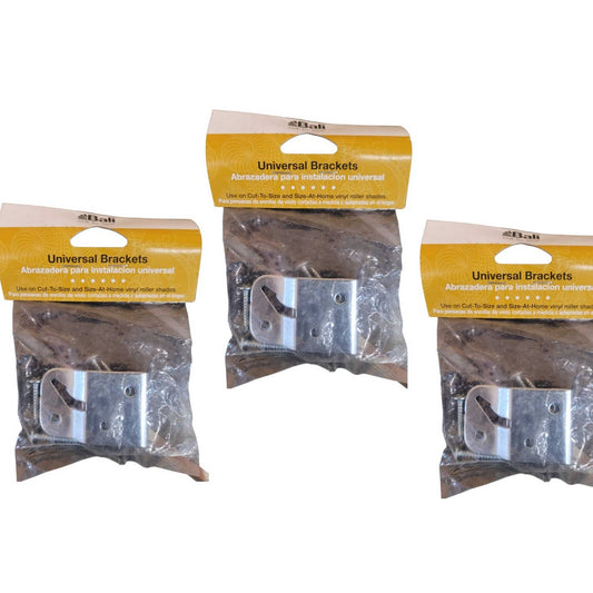3 Packages- Bali 2 in. Steel Universal Roller Shade Brackets (3-Packs)