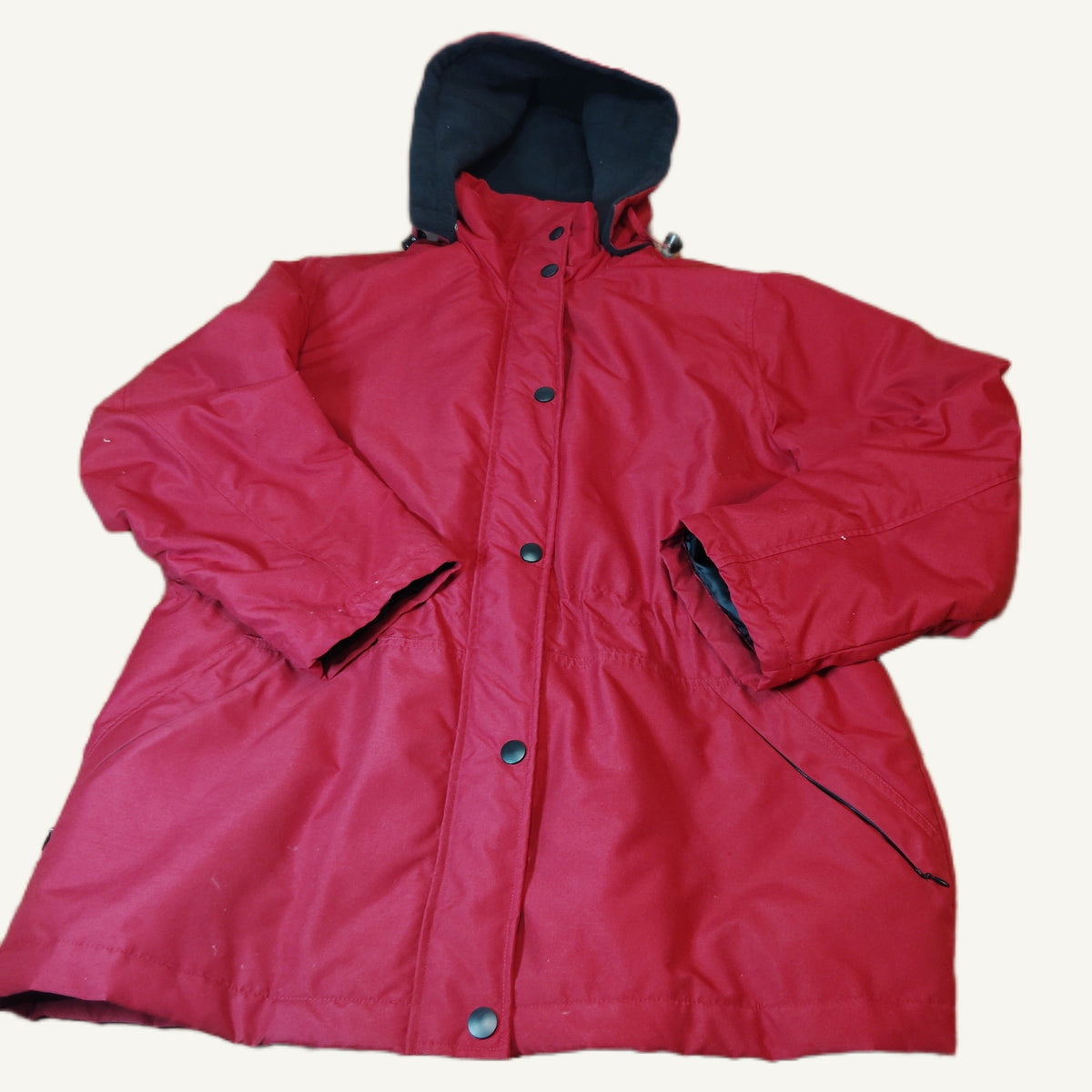 Blair L Red Insulated Hooded Parka Coat - Polyester Shell Winter Jacket