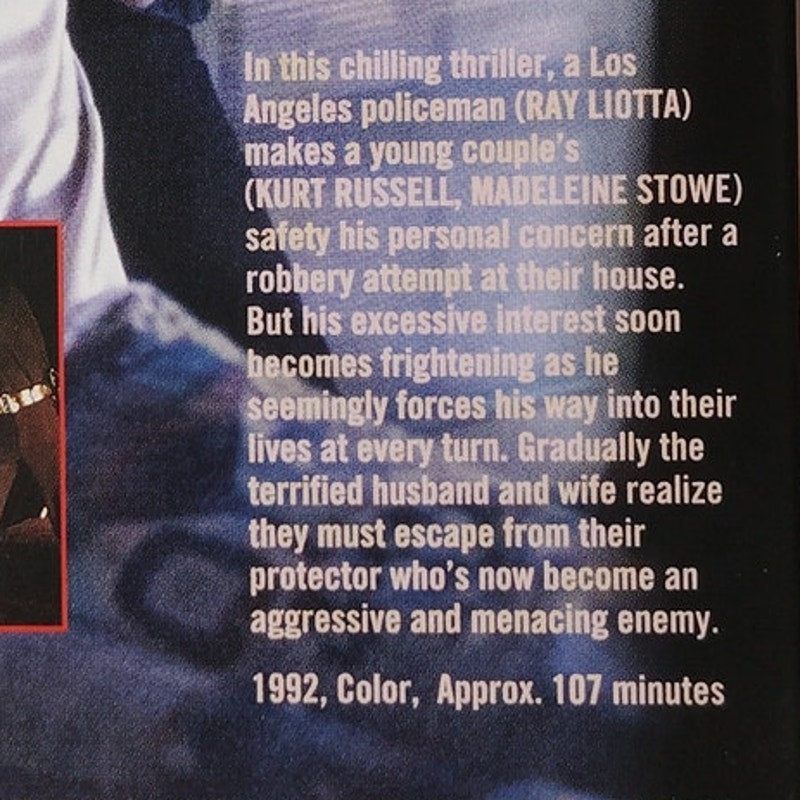 Unlawful Entry VHS 1992 Kurt Russell Madeleine Stowe Ray Liotta Thriller Vintage